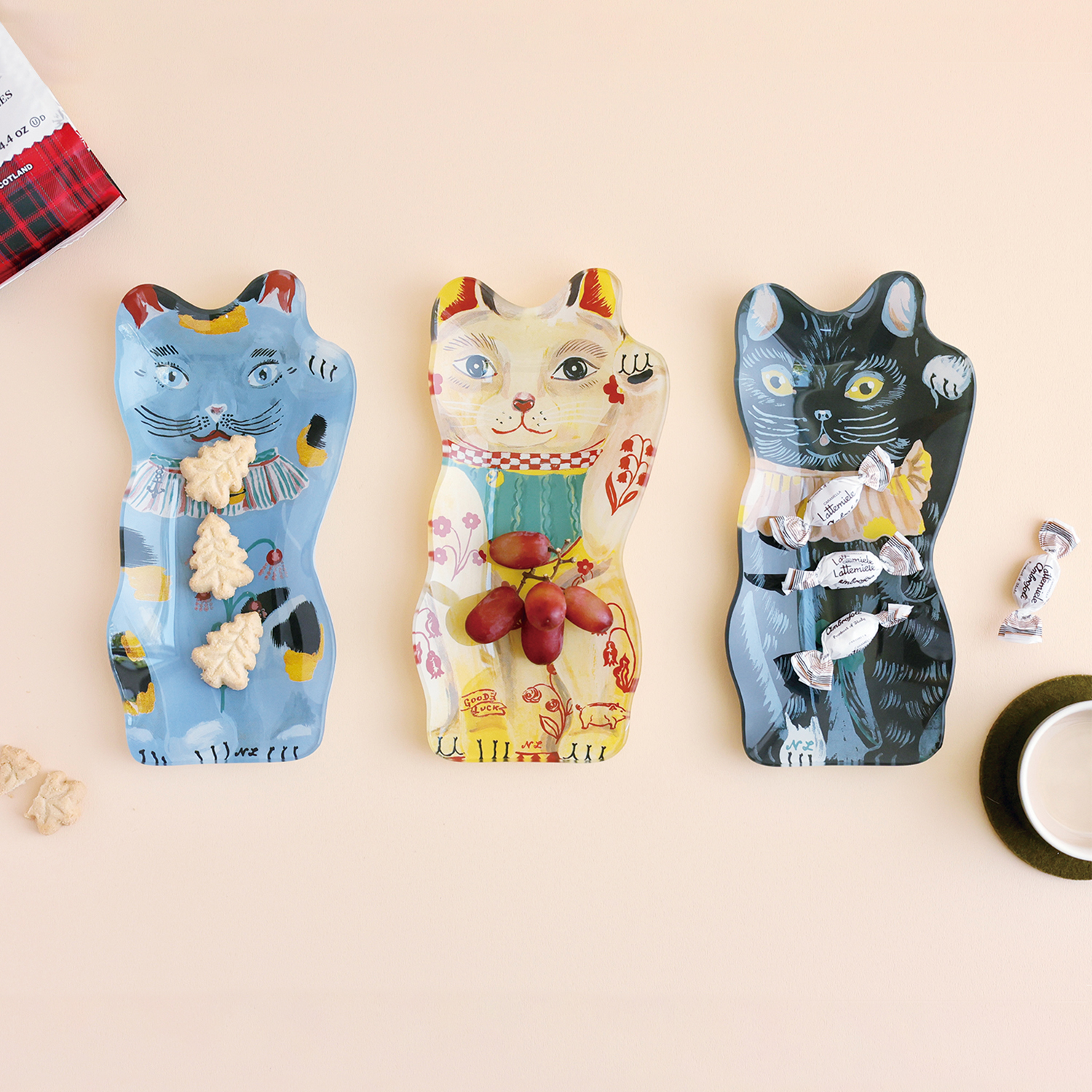 Nathalie Lete Glass Lucky cat-BK | 8000000works | エイトミリオン